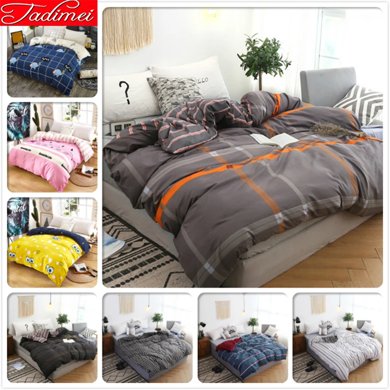 New Fashion Stripe 1 piece Bed Duvet Cover Single Full Queen King Size Bedspreads 150x200 180x220 200x230 220x240 Adult Kids Big