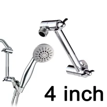 Bras de douche réglable en laiton de 4 pouces, tuyau d'extension de robinet de douche à main de salle de bain, Chrome 04-101