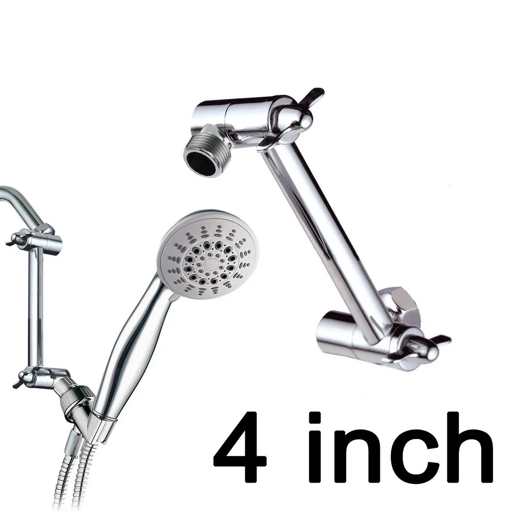 Bathroom 4 inch Brass Adjustable Shower Arm Extension Extender for Shower Head, Chrome 04 101in