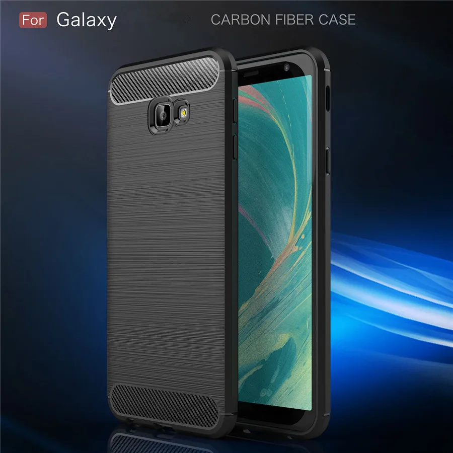 

Shockproof Phone Case For Samsung Galaxy J4 J6 Plus J3 J7 J8 2018 J5 J7 Prime 2017 Carbon Fiber TPU Silicone Phone Cases Cover