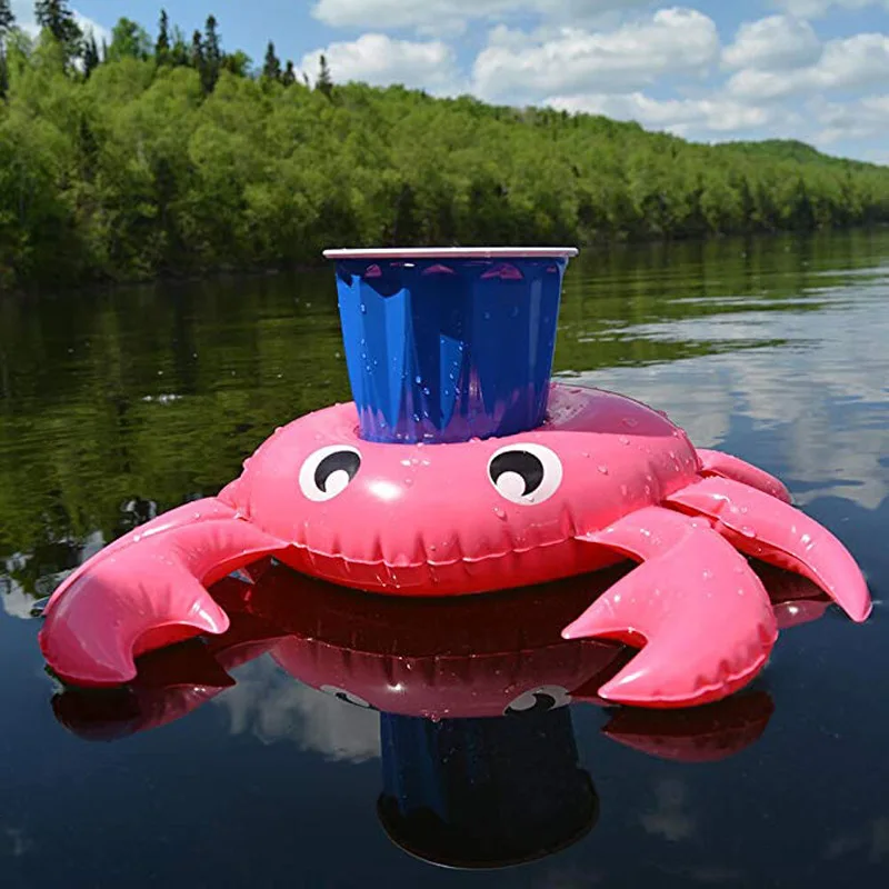 Inflatable Crab Floating Drink Holder Pool Drink Holders Swim Ring