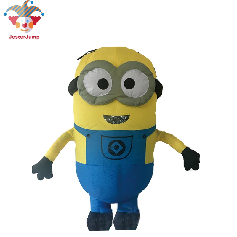 

Halloween Small Yellow People Despicable Me Minions Inflatable Costumes Air Blown One Eye Clothes Cosplay Party Toys