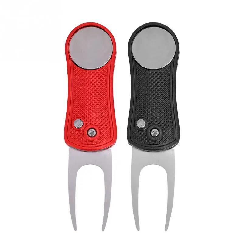 Foldable Golf Divot Repair Tool Golf Pitch Fork Putting Green Repair