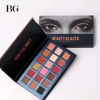 

BEAUTY GLAZED Long-lasting Eye Shadow Natural Eyeshadow Pallete Matte Shimmer Glitter 18 Color Easy to Wear Eyes Makeup