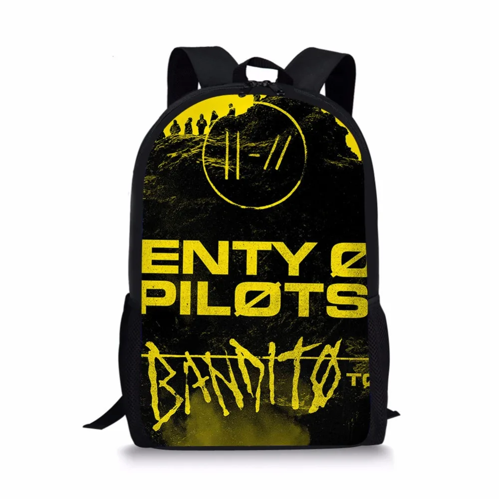 ThiKin Twenty one pilots Printed School Bags Backpacks rucksack black plecak Teenager Boys Girls Orthopedic Satchel Dropshipping
