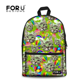 

FORUDESIGNS Kawaii 3D Animal Cat Printing Backpack For Women Cute Children Girls School Backpack Student Tourism Backbag mochila