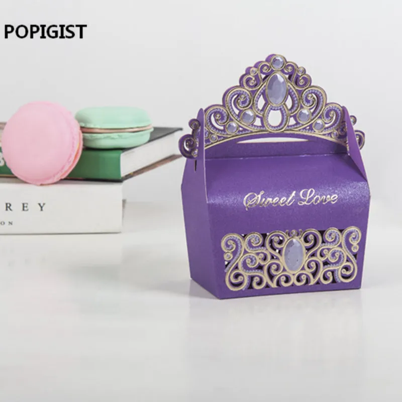 Королевская блестящая Драгоценная Корона, коробка для конфет, Свадебная вечеринка, Подарочная коробка, коробочка для конфет на вечеринку, свадебный сувенир, Boda