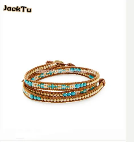 

2017 wholesale green beads mixed seed beads laser beads 3 wrap bracelet