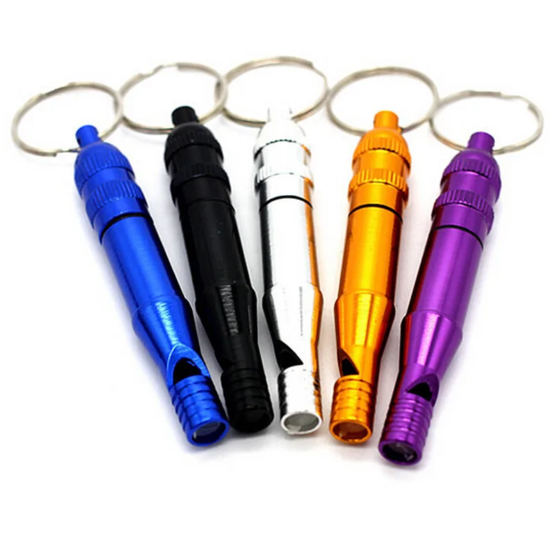 

Random Color Waterproof Portable Alloy Aluminum Survival Whistle Outdoor Hiking Camping Keychain Whistles