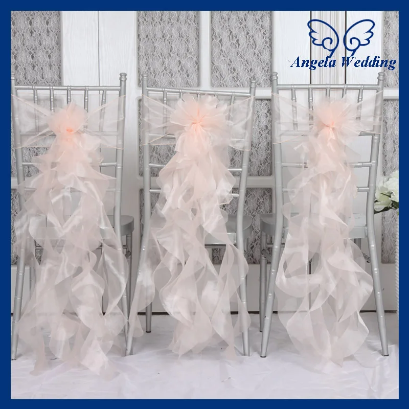 Ch098g New Arrival 10pcs/ Lot Cheap Fancy Wedding Organza Frilly Blush