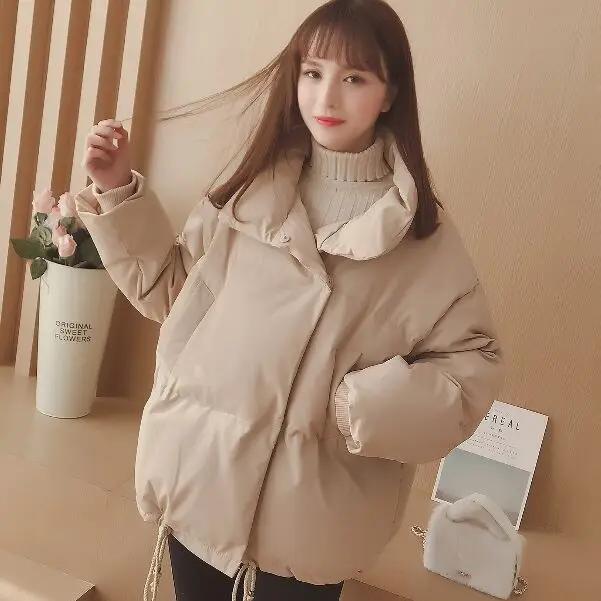 

2018 Special Offer Full Acrylic Zipper New Thicken Loose Winter Jacket Women Fashion Casual Parka Female Wadded Outerwear Coat