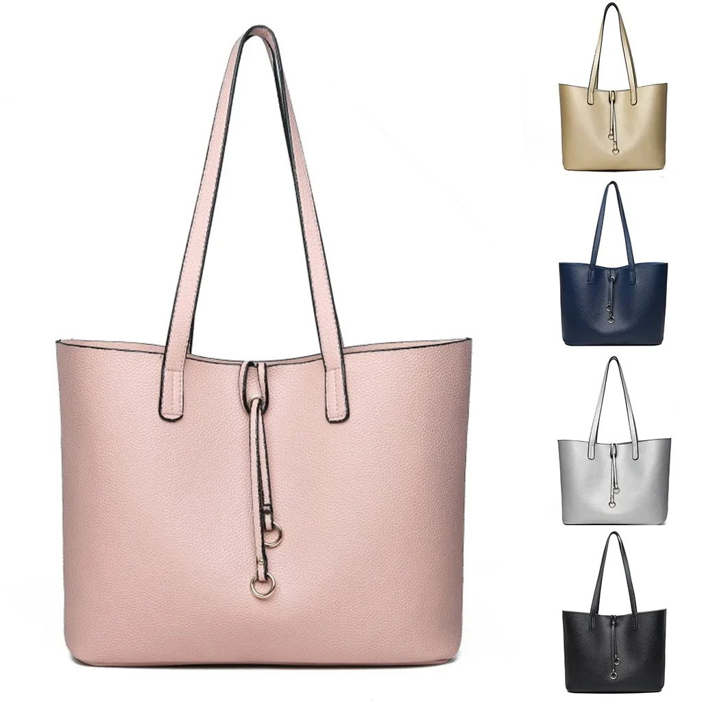 

Women Ladies Fashion Retro Simple Business High Capacity Solid Large Capacity Shoulder Tote Handbag Casual Bag Bolsa Feminina 50