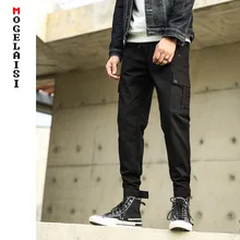 Весенние мужские брюки-карго, штаны в стиле хип-хоп, шаровары для бега, мужские брюки с боковыми карманами, свободные армейские зеленые повседневные брюки, AM909XK