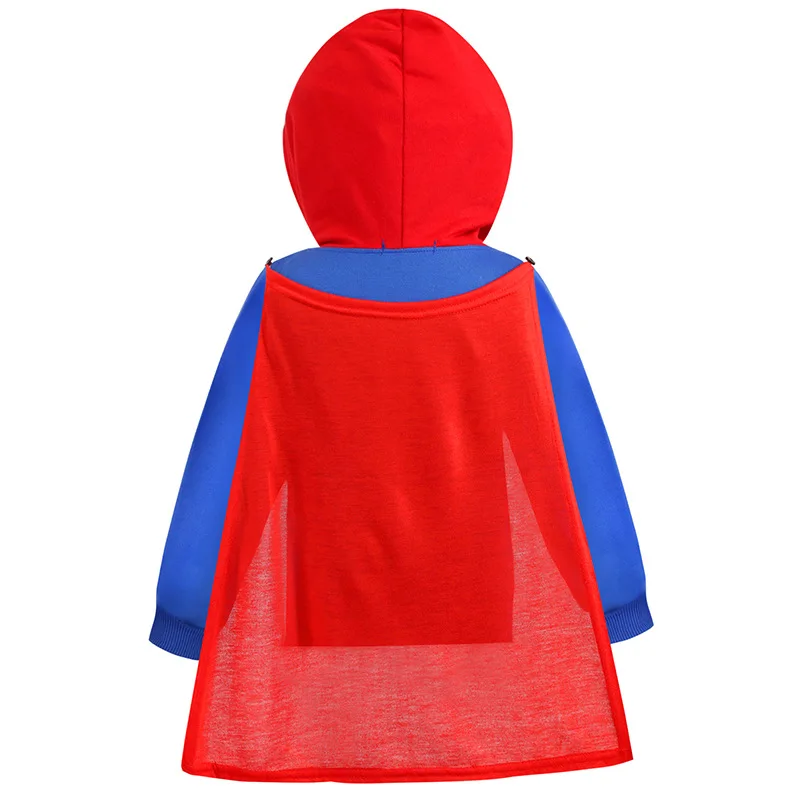 Куртка с капюшоном для мальчиков, пальто Мстители, 4 Человека-паука, Бэтмена, Тор Супермен, Капитан Америка, Железный человек, свитер, Осенняя детская одежда