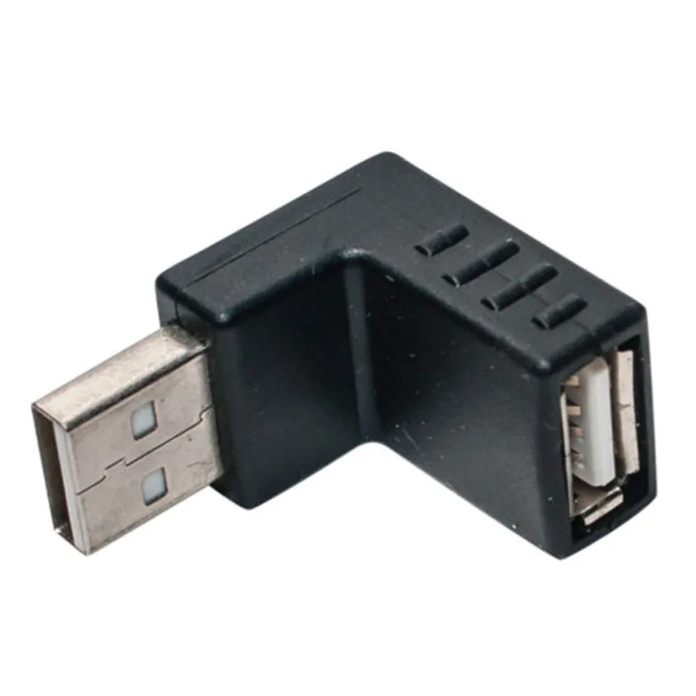 Новый Прямоугольный USB изгиб мужской головы вниз горизонтальный Женский адаптер расширение подключения от верхней части горизонтального