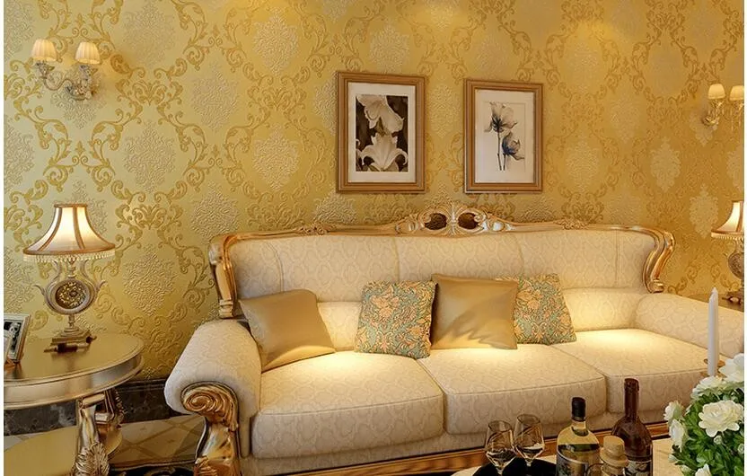 Waliicorners European bedroom wall paper shop for living room simple European Damascus wallpaper for walls 3 d 39