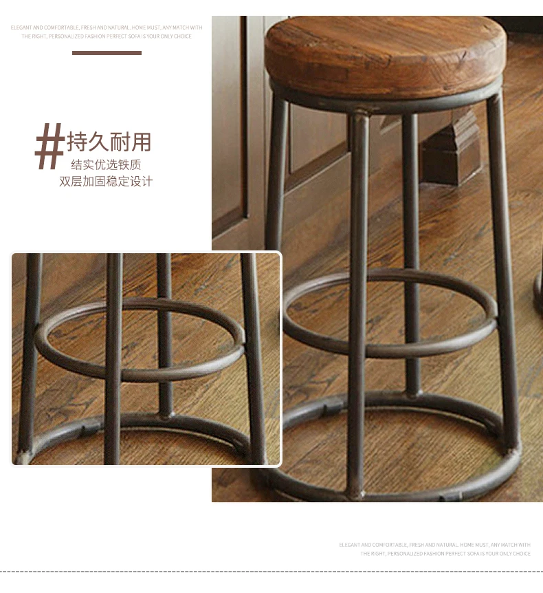 2019 твердый деревянный креативный барный стул высокий стул современная простота кофе стул бартабурет 45/55/65/75 см высота