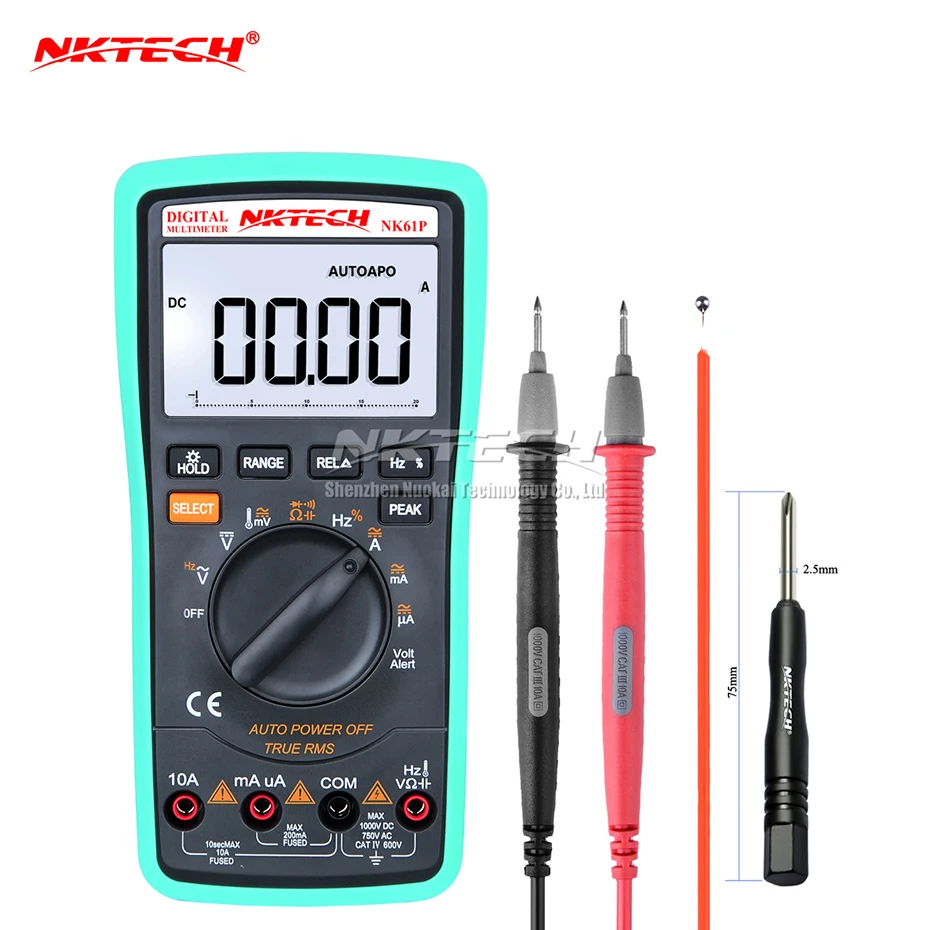 Nktech Цифровой мультиметр NK61P VS UT139C 19999 отсчетов Туре RMS autorange Температура частоты