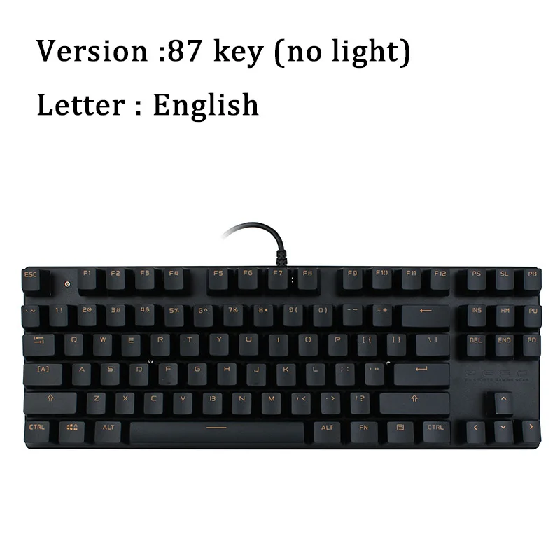 Russian no backlight Игровая механическая клавиатура на русском и английском, испанский красный переключатель голубого цвета с металлическим проводной светодиодный подсветкой анти-ghosting для геймера - Цвет: Russian no backlight