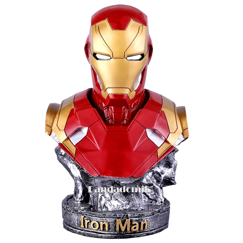 

Large 36cm Cool Resin Iron Man Bust Statue EMS Shipping 14inch Toy Figure Model Avengers figurine Gift for Man Boy Marvel Toys