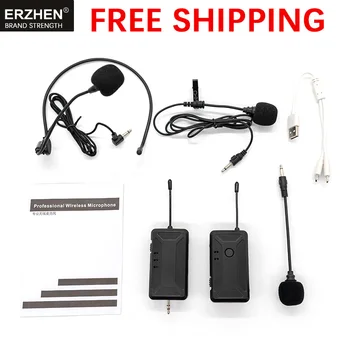 

ERZHEN 2.4G lavalier lapel microphone capacitor for camera / phone wireless headset microphone 3.5mm Recording Video camera VLOG