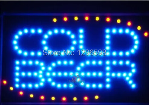 

CHENXI New arrival Graphics 19X10 Inch COLD BEER BAR Shop Led Animated Motion Neon Sign Wholesale