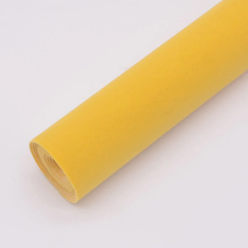 Ширина 150 см/50/100 см фланель самоклеющийся клей ткань для изготовления ювелирных изделий ящик Стикеры декоративный домашний текстиль ремесло FA203 - Цвет: yellow