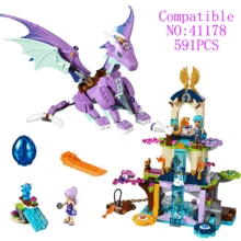 591pcs NEW Bela Elves 41178 The Dragon Sanctuary Building Kit Girls Assembled Models Blocks Toys for Children