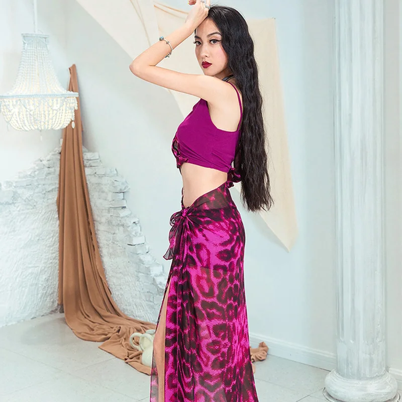 New Belly Dance Costume Women Elegant Wine Red/Pink Practice Clothes Women Professional Oriental Dance Stage Costume DQL1512