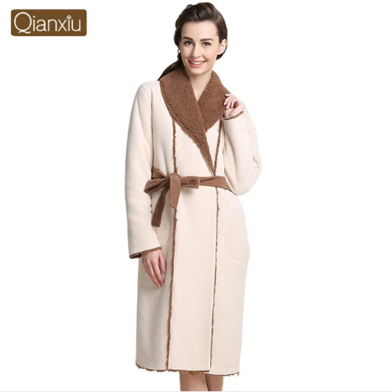 2019 Winter lovers Turn down collar Robe cotton velvet Robes For