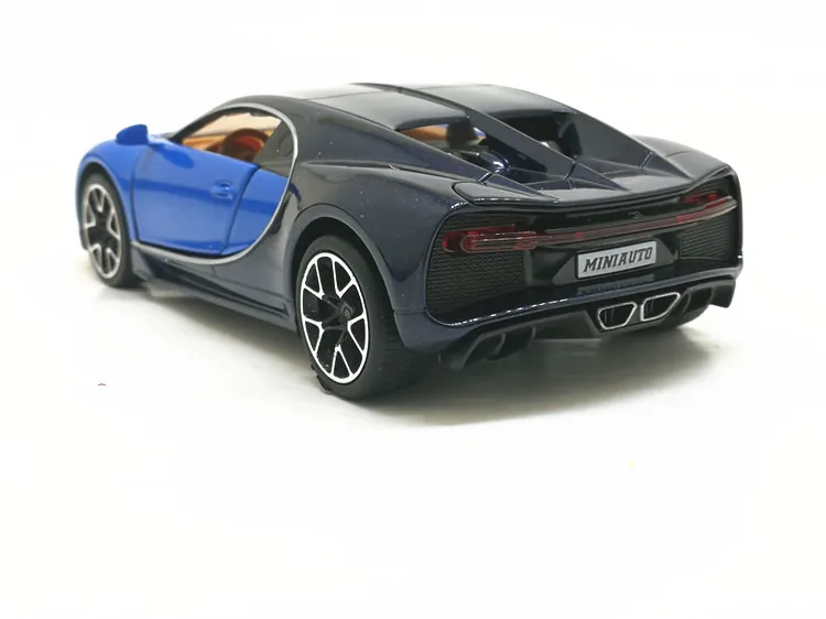 1:32 Масштаб Bugatti Chiron сплав автомобиля Diecasts игрушечные транспортные средства модель автомобиля Металлическая Модель автомобиля игрушки с вытягивающим черным звуком для детей Подарки