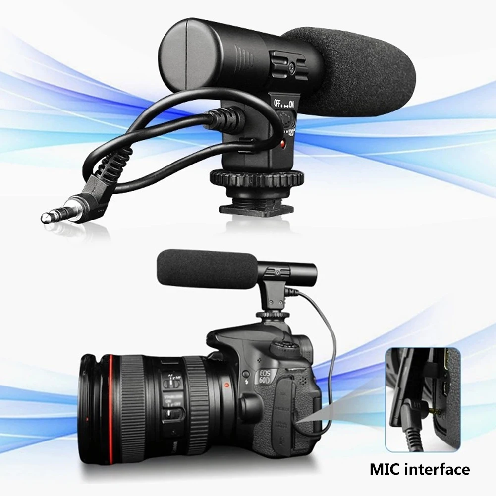 

MIC-01 Black Professional Interview Recording Windproof Cover Accessories Sound Studio Digital SLR Camera Microphone DV Stereo