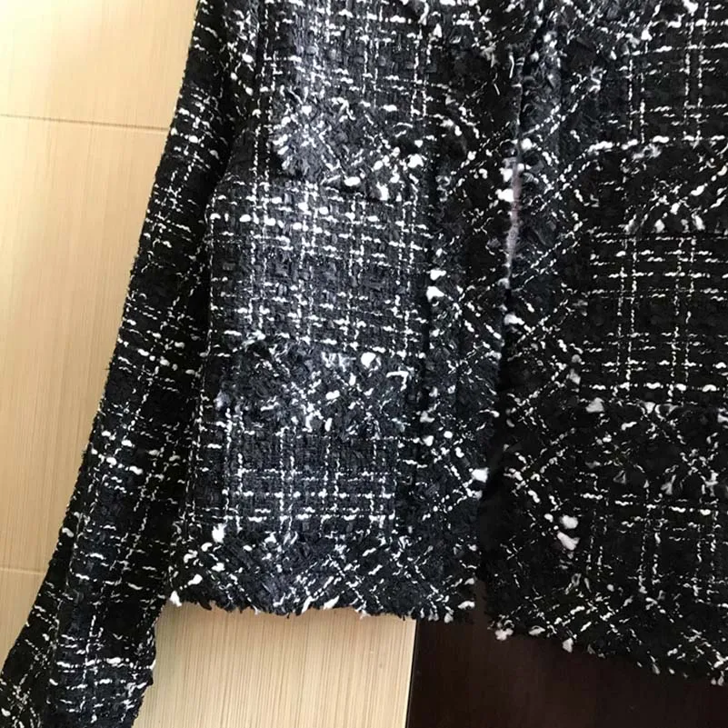 NiceMix осень зима классическая женская куртка с кисточками модное твидовое короткое пальто Женский Повседневный свободный куртка больших размеров