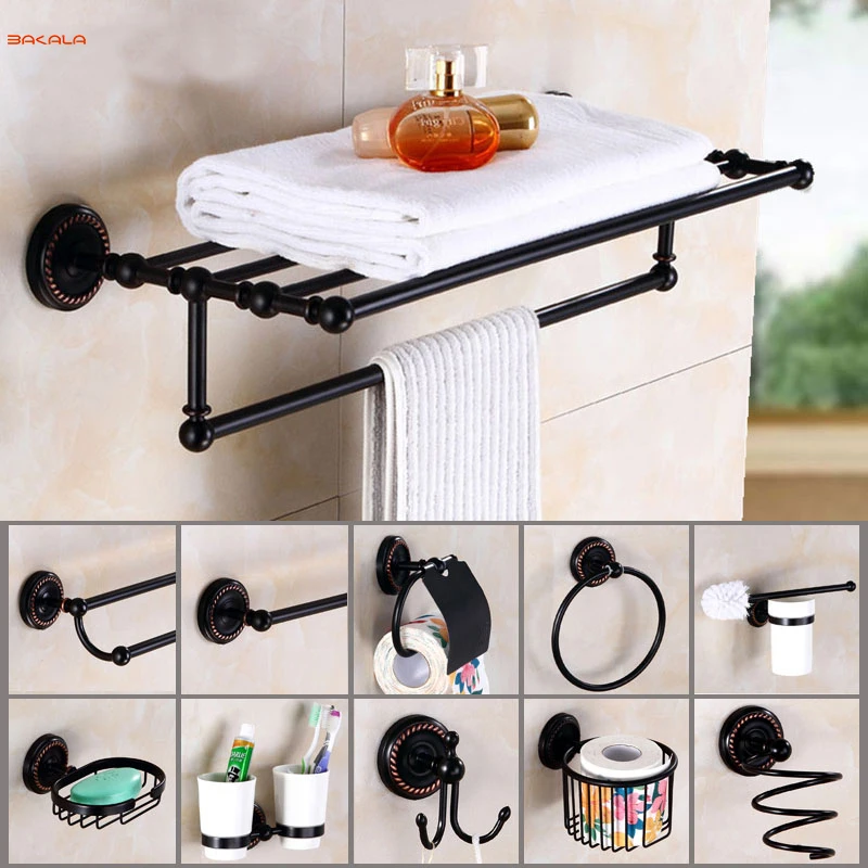 Bakala Fashionable Black Bathroom Accessories Towel Rack Towel Rail