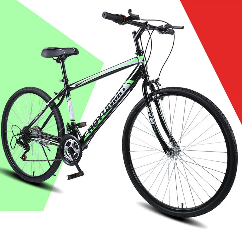Горный велосипед 26 дюймов колеса 21 скорость шок дисковые тормоза V тормоза зеленый красный синий мужчины и женщины велосипед