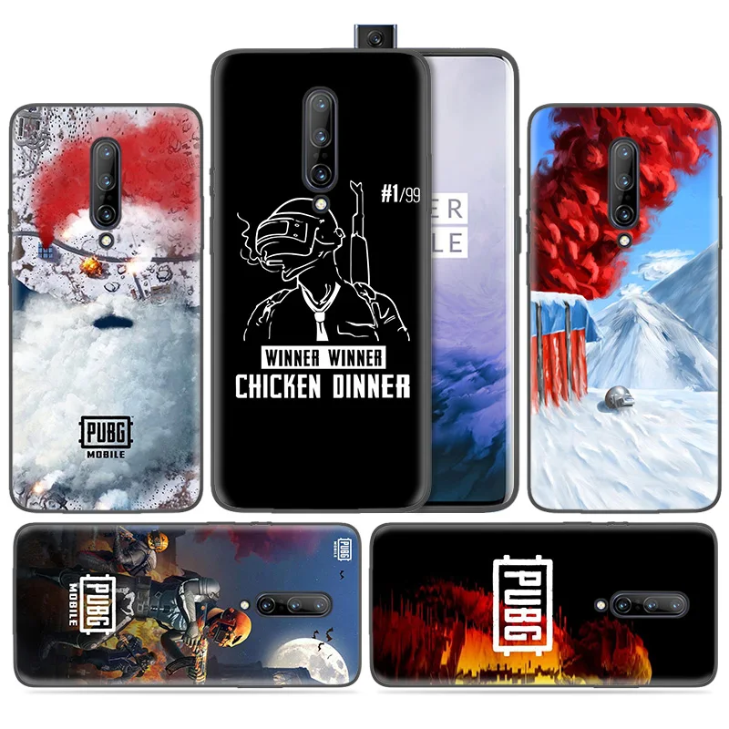 

Silicone Case for Oneplus 1+ 7 Pro 7Pro 6T 6 5G Black Dark Coque Shell Cell Phone Cover Mobile Bags PUBG