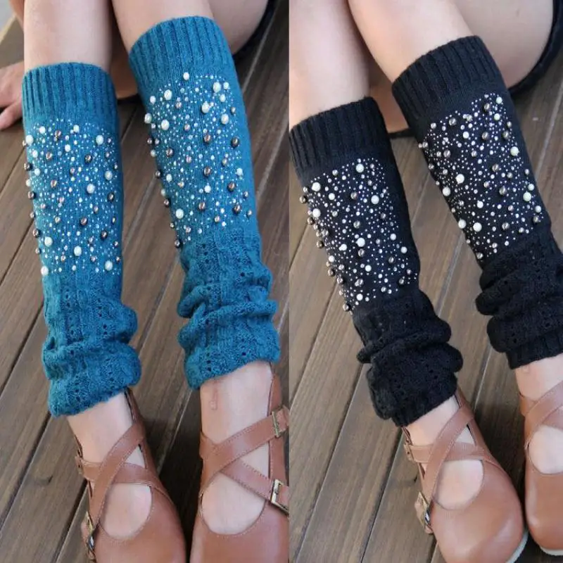 В Корейском стиле твист мигает милый Блеск Носки Женские гетры зимние теплые вязаные гетры модные мягкие высокие сапоги носки BAC240