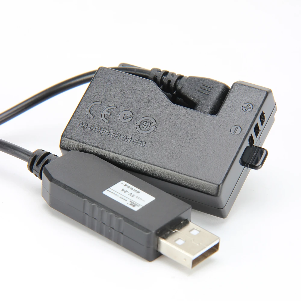 5 В USB ACK-E10-накопитель кабель адаптер питания LP-E10 манекен батарея DR-E10 DC муфта сцепление для Canon EOS 1100D 1200D 1300D X50 X70 T3