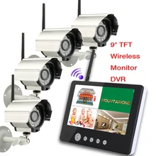 Цифровая камера с " ЖК-монитор DVR беспроводной комплект дома CC tv система безопасности 4 шт. 380 tv line камера s 903D14