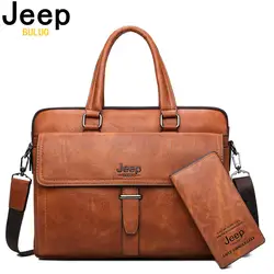 JEEP BULUO известный бренд 2 шт. комплект для мужчин's портфели сумки Hanbags для мужчин бизнес мода сумка 13,3 'сумка для ноутбука 8001/8888