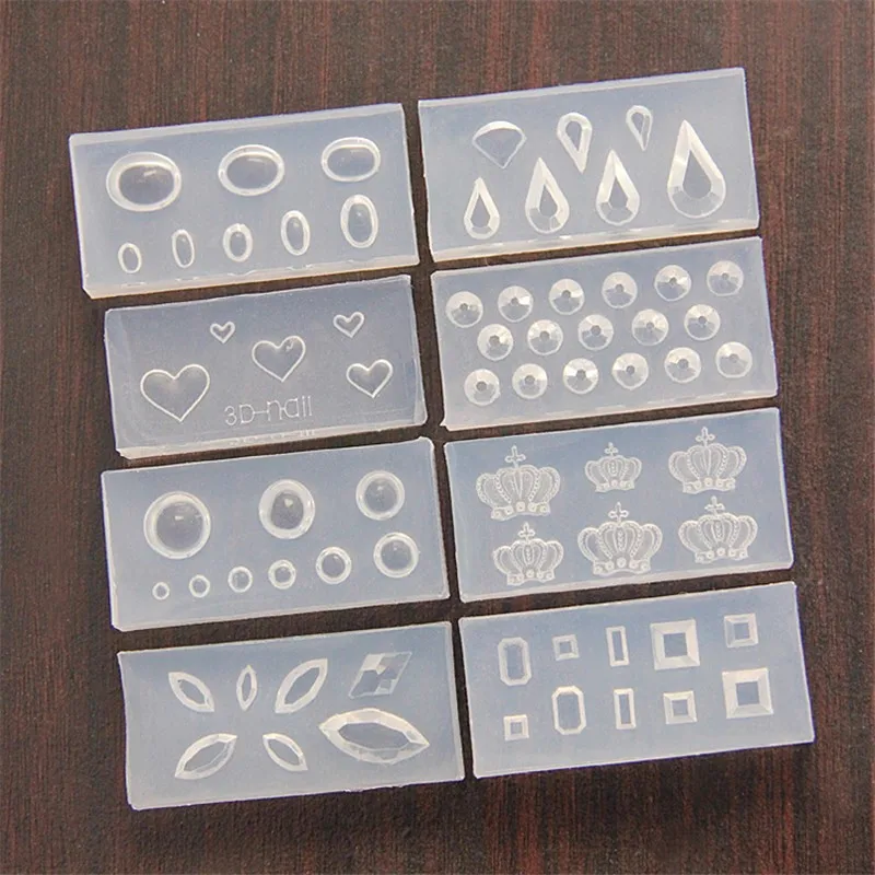 10 шт 3D акриловые формы для шаблонов ногтей Маникюрные самодельные Украшения для ногтей инструмент DIY алмазное мороженое шаблоны для дизайна ногтей
