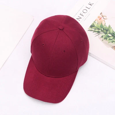 Новая мода осень зима мода корейский хип хоп простой вязать твердая шляпа Удобная унисекс Регулируемая уличная Бейсболка Шапки - Цвет: wine red