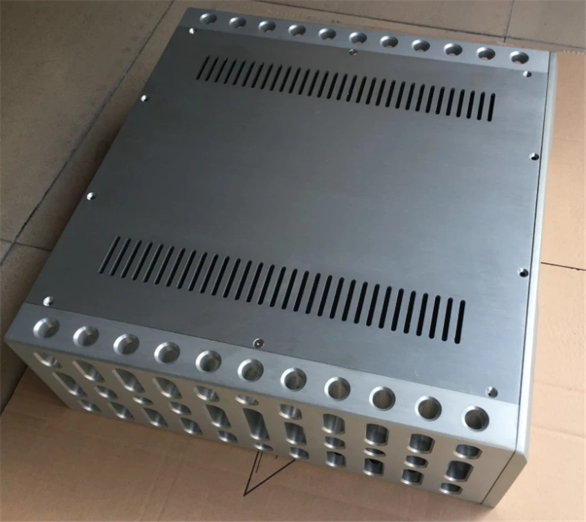 WANBO Copy Boulder Accurate CNC Aluminum Audio box Radiating Full Aluminum Audio box class A power amplifier case 430*150*410 mm