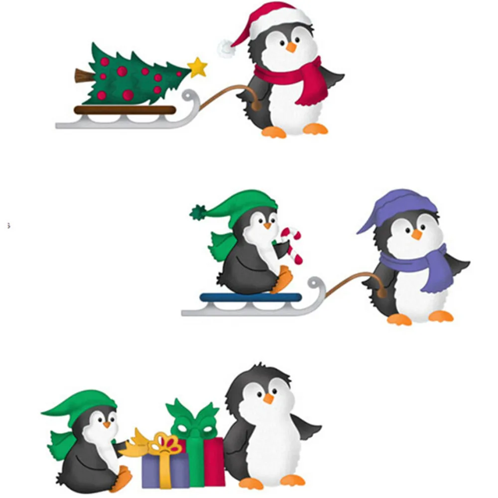 

Cute Pengiun Christmas Dies Metal Cutting Dies new 2019 Xmas dies scrapbooking New Arrival Cutting Craft Dies Card Making