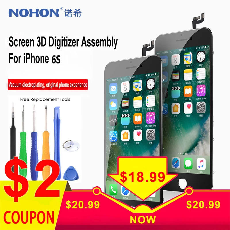 

NOHON LCD Touch Screen Display Assembly For iPhone 6S iPhone6S Digitizer Replacement AAA+++ LCDs Panel + Free Repair Tools