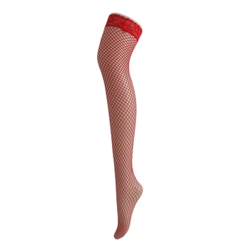 

2018 Fashion Women Sexy Red Net Fishnet Body Stockings Fishnet Pattern Over Knees Pantyhose Party Tights erotic Stockings