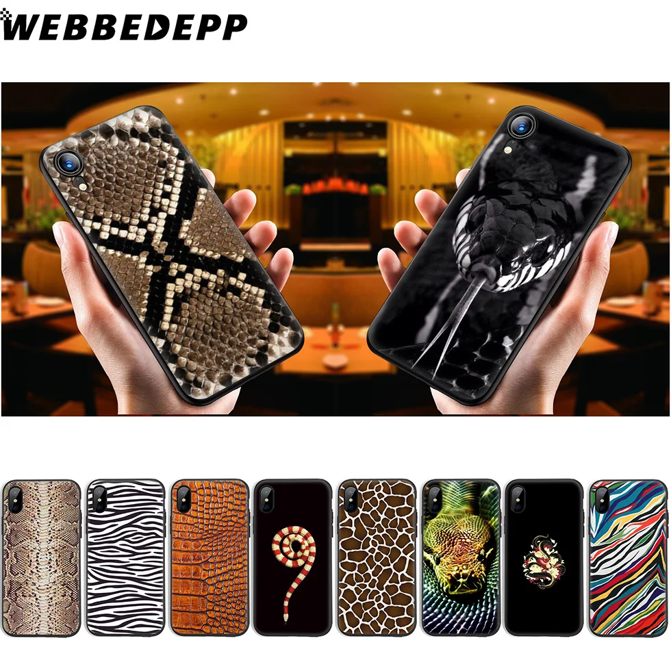 WEBBEDEPP Snake Skin Soft Silicone Case for iPhone 11 Pro Xr Xs Max X or 10 8 7 6 6S Plus 5 5S SE |