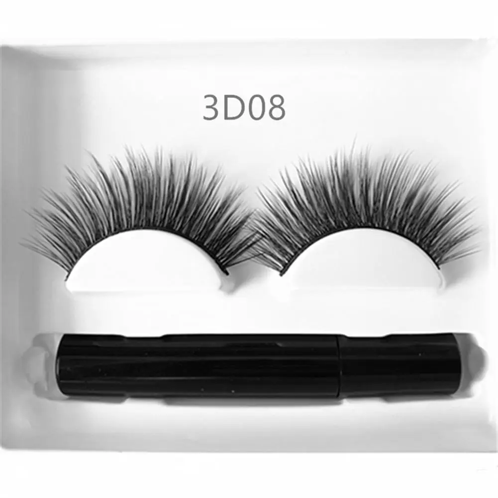 5ml Magnetic Eyeliner With False Eyelashes Set Gel Free Self- Adhesive Waterproof Liquid Eyeliner Makeup Set Natural Eyelashes - Цвет: 3D08