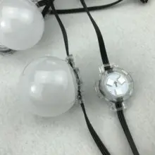 WS2811 DC12V адресуемый RGB Полноцветный пиксельный модуль; класс IP68; матовая крышка 50 мм; основание 30 мм; 3 светодиода; 0,72 Вт; 18AWG полностью черный провод