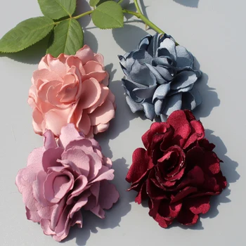 

24ps Burned Satin Flower Handmade flower Hair Flowers wedding flower for Boutique Hair Accessories
